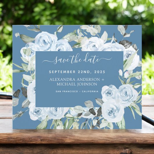 Papier Dusty Blue Sage Green Green Green Save Date