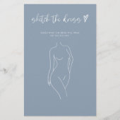 Papier Dusty Blue Sketch La Fête des mariées de robe Jeu (Devant)