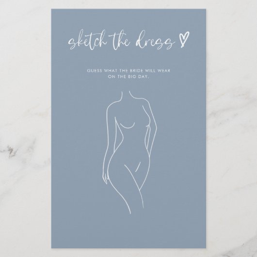 Papier Dusty Blue Sketch La Fête des mariées de robe Jeu (Devant)