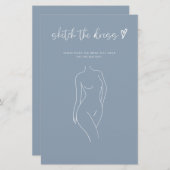 Papier Dusty Blue Sketch La Fête des mariées de robe Jeu (Devant / Derrière)