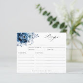 Papier Dusty Blue Slate Navy Fête des mariées florale Rec (Debout devant)