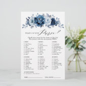 Papier Dusty Blue Slate Navy Floral Bride jeu de douche (Debout devant)