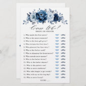 Papier Dusty Blue Slate Navy Jeu de Fête des mariées Flor (Devant / Derrière)