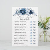 Papier Dusty Blue Slate Navy Jeu de Fête des mariées Flor (Debout devant)