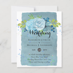 Papier Dusty Blue Turquoise Mariage Trending Budget