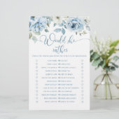 Papier Dusty blue Voudrait-elle plutôt nuptiale douche je (Debout devant)