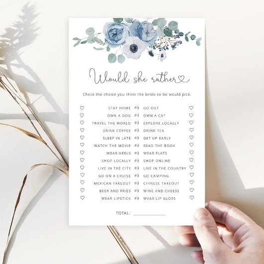 Papier Dusty blue Voudrait-elle plutôt nuptiale douche je