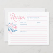 Papier Dusty Blue Whimsical Bridal Shower Recipe Card (Devant)