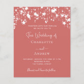 Papier Dusty Earth stars budget faire-part de mariage (Devant)