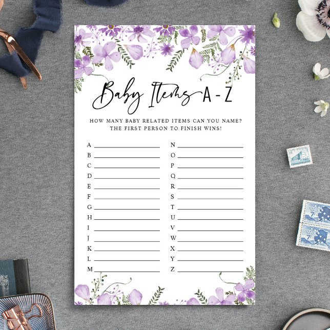 Papier Dusty Lilac Florals Baby Items Baby shower (Créateur téléchargé)