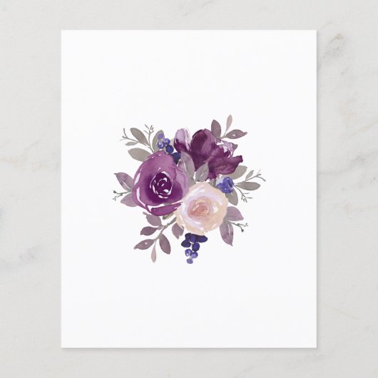 Papier Dusty Mauve Purple Blush Botanical Budget Mariage (Dos)