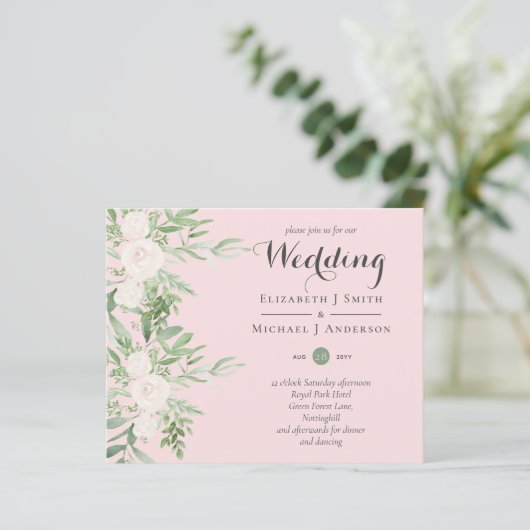 Papier Dusty Pink Magnolia Sage Floral BUDGET MARIAGE INV (Debout devant)