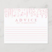 Papier Dusty Pink Wildflower Baby Shower Advice Card (Devant)