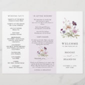 Papier Dusty Purple Lavender Fleur sauvage Wedding Progra (Devant)