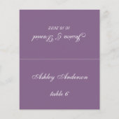Papier Dusty Purple Mariage Place Card Nom de l'invité im (Devant)