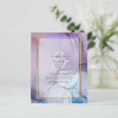 Papier Dusty Purple Navy Blue Gold INK Wedding INVITE (Debout devant)