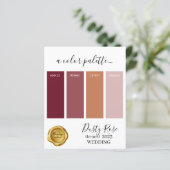 Papier Dusty Rose couleurs Mariage Palette Card 2023 (Debout devant)