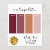 Papier Dusty Rose couleurs Mariage Palette Card 2023 (Devant)