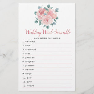 Papier Dusty Rose Élégant Floral Fête des mariées jeu de 
