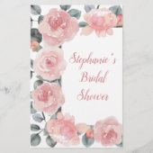 Papier Dusty Rose Eucalyptus Jeu de Fête des mariées de b (Dos)