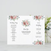 Papier Dusty Rose Eucalyptus Ordre de service (Debout devant)