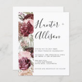 Papier Dusty Rose Faire-part de mariage (Devant / Derrière)