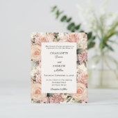 Papier Dusty rose mauve ivory florals wedding invitation (Debout devant)