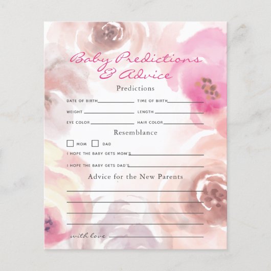 Papier Dusty Rose Rose Baby Prédictions et conseils (Devant)