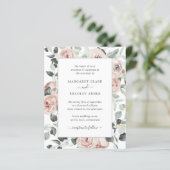 Papier Dusty Rose rose Floral Budget Faire-part de mariag (Debout devant)