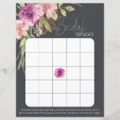 Papier Dusty rose violet floral Bingo de la nuptiale de c (Devant)