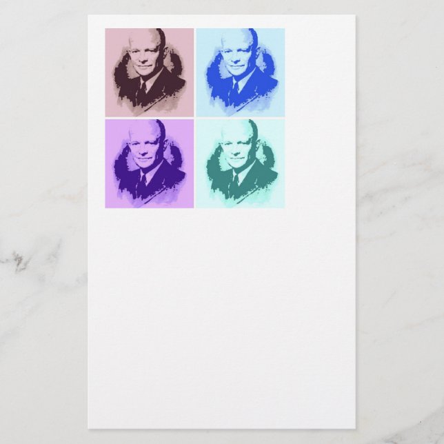 Papier Dwight D Eisenhower Pop Art (Devant)