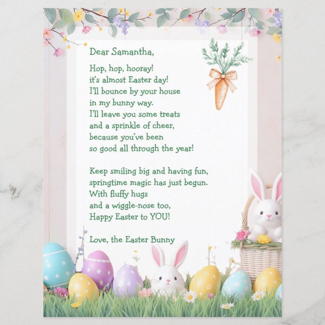 Papier Easter Bunny Letter and Games for Children (Devant)