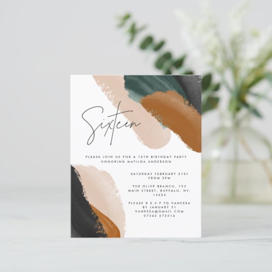 Papier Eau abstraite en terre cuite verte 16e anniversair (Debout devant)