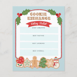 Papier Échange de biscuits de Noël Bulletin de vote