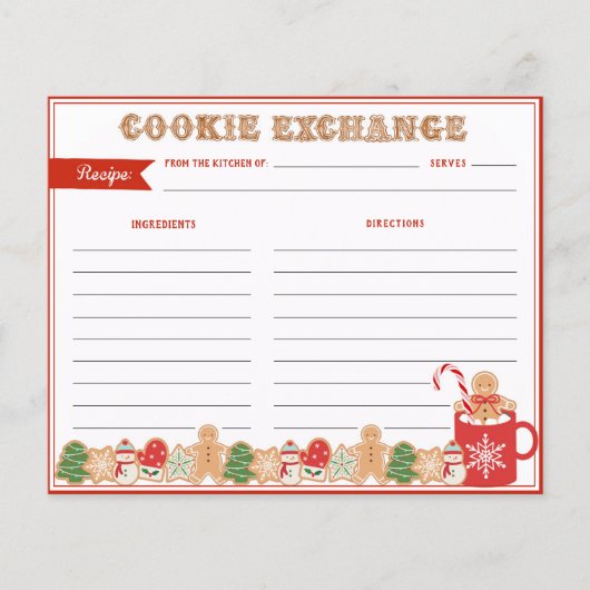 Papier Échange de cookies de Noël | Recette (Devant)