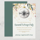 Papier Échange d'ornements festifs dorés Fête de Noël (Devant / Derrière)
