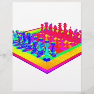 Papier Échecs colorés et pièces d'échecs