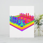 Papier Échecs colorés et pièces d'échecs (Debout devant)