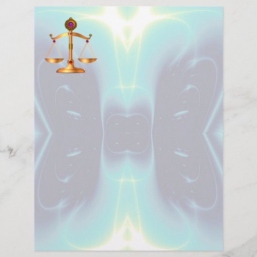 PAPIER ÉCHELLES D'OR DE LA LOI AVEC PIERRES GEM, SYMBOLE  (Devant)