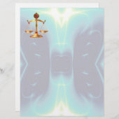 PAPIER ÉCHELLES D'OR DE LA LOI AVEC PIERRES GEM, SYMBOLE  (Devant / Derrière)