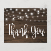 Papier Éclairages à cordes rustiques sur Merci de bois (Devant)