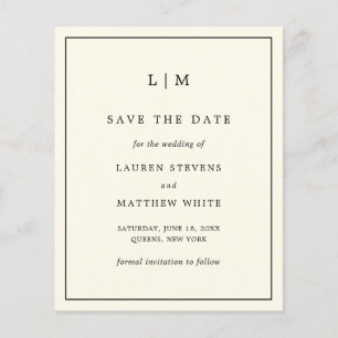 Papier Économisez la date de mariage jaune beurre moderne