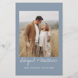Papier Economisez La Date Moderne Simple Invitation