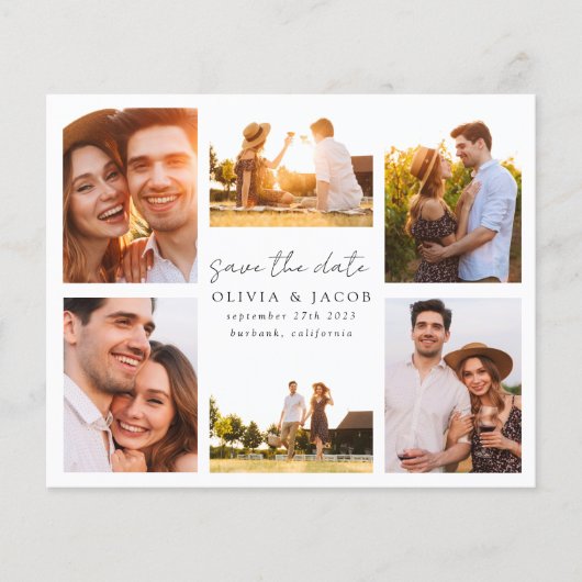 Papier Écrite À La Main Moderne 6 Mariage Photo Enregistr (Devant)