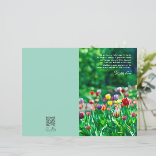 Papier Écriture des fleurs printanières Bulletin de l'égl (Debout devant)