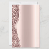 Papier Écriture pailletée rose gold élégante  (Dos)