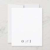 Papier Écriture romantique BUDGET noir blanc Mariage init (Dos)