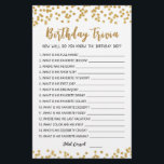 Papier Editable Birthday trivia Jeu de fête d'anniversair<br><div class="desc">Achetez ce jeu éditable et profitez de la haute qualité Anniversaire trivia Comment connaissez-vous bien la carte garçon Anniversaire pour votre événement! C'est un modèle de jeu,  Vous pouvez changer les questions comme vous le souhaitez! Confetti d'or.</div>