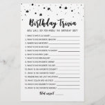 Papier Editable Birthday trivia Jeu de fête d'anniversair<br><div class="desc">Achetez ce jeu monochrome modifiable et profitez de la haute qualité Anniversaire trivia Comment connaissez-vous bien la carte garçon Anniversaire pour votre événement! C'est un modèle de jeu,  Vous pouvez changer les questions comme vous le souhaitez! Le design des étoiles noires et blanches.</div>