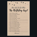 Papier Editable Comme vous connaissez bien le garçon d'an<br><div class="desc">Achetez ce jeu éditable et profitez de la haute qualité Que savez-vous bien la carte fille anniversaire pour votre événement! C'est un modèle de jeu,  Vous pouvez changer les questions comme vous le souhaitez! Conception papier Kraft.</div>